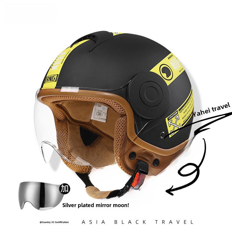 RNG 3C-Certified Retro 3/4 Motorcycle Helmet for Men & Women