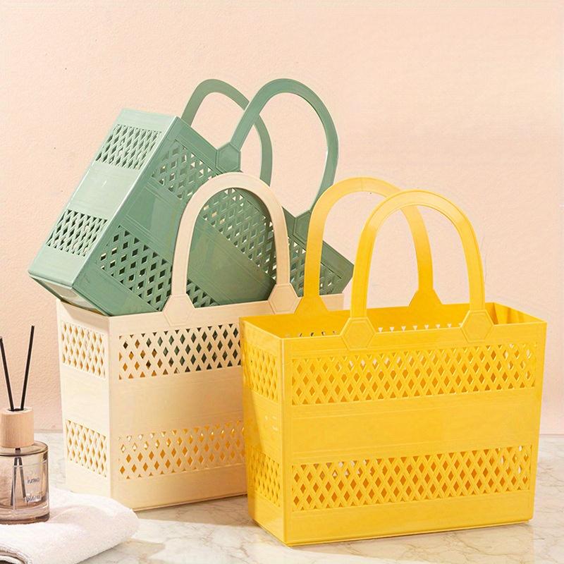 

1 шт. Многофункциональная пластиковая корзина для хранения с ручкой, полая конструкция, органайзер большой вместимости для ванной, кухни и домашнего использования 1pc зелёный