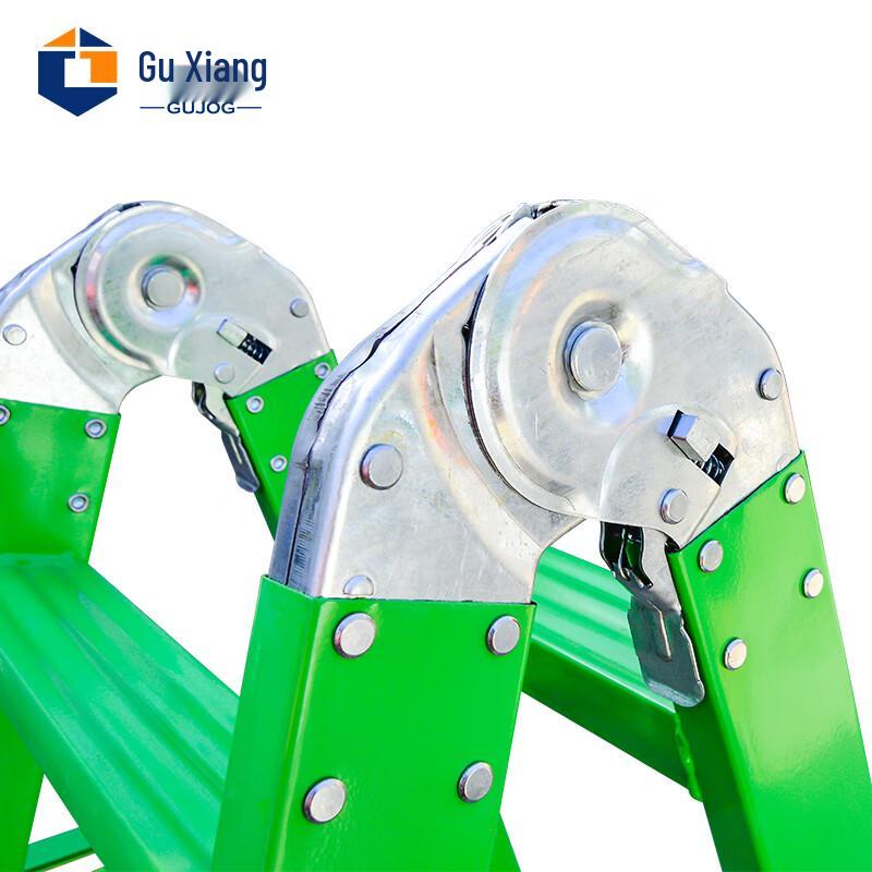 Heavy-Duty Folding Iron A-Frame Ladder