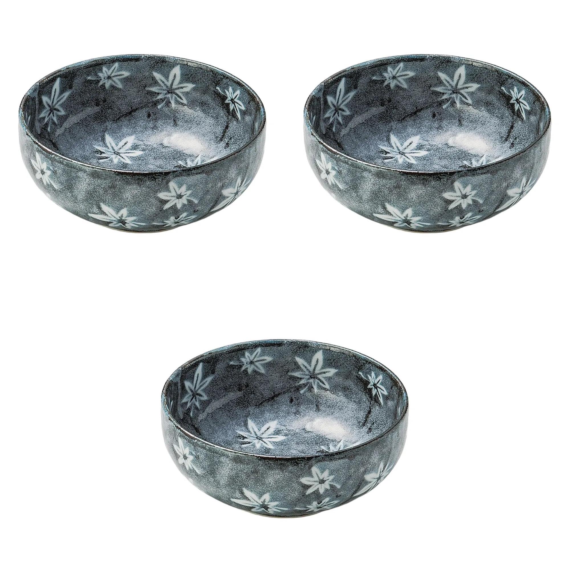 

Set of 3 Autumn Leaves Chirashi Deep Bowls x Serving Bowl Setomonohonpo 6.0 [19 8.5 cm] (Small)