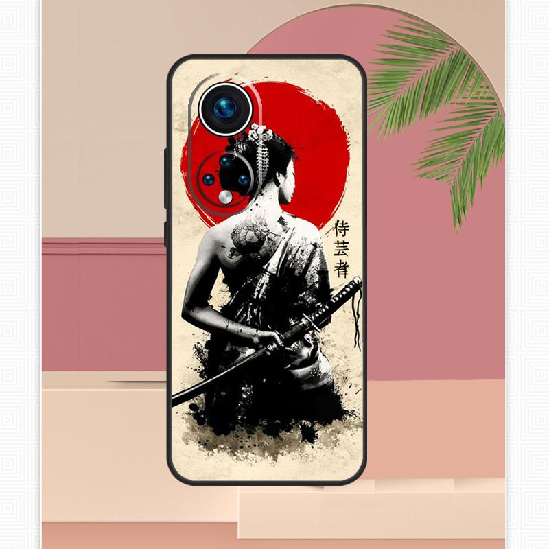 

Japanese Samurai Warrior Geisha Case For Honor Magic 8 Pro 7 6 5 Lite Honor 200 400 X9c X9b X9a X8b X8a X8c 50 70 90 Cover Honor 50