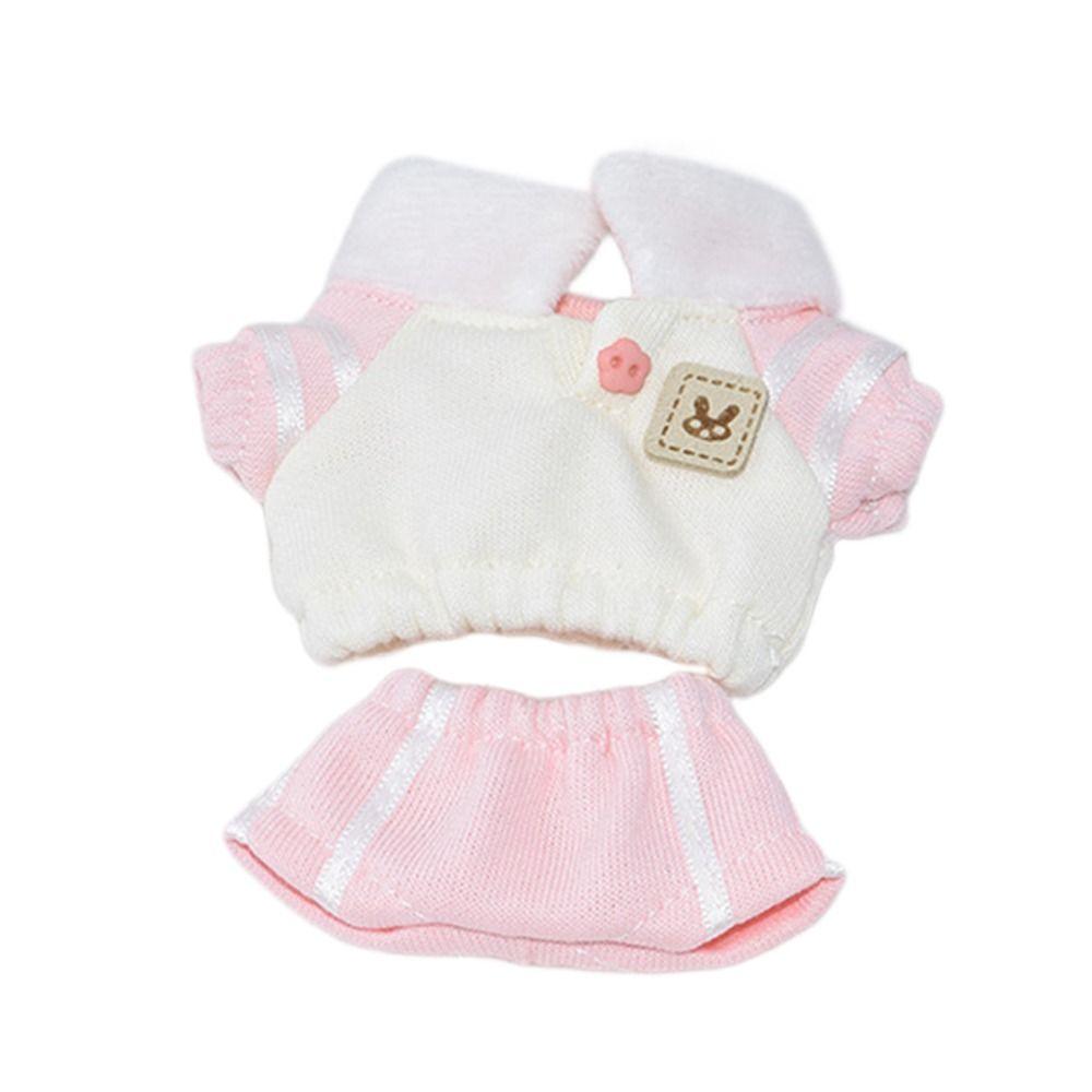 Replacement Outfit Dolls Lapel Hoodies Set Sweater Short Dollhouse Accessories For 10/20cm Doll