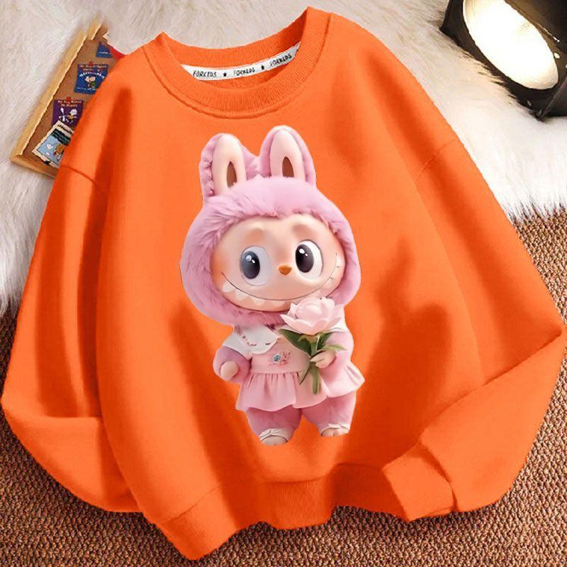 Kinder Mode Kapuzenpullover, Rundhals Langarm Locker geschnittene Jacken für Jungen und Mädchen im Frühling und Herbst