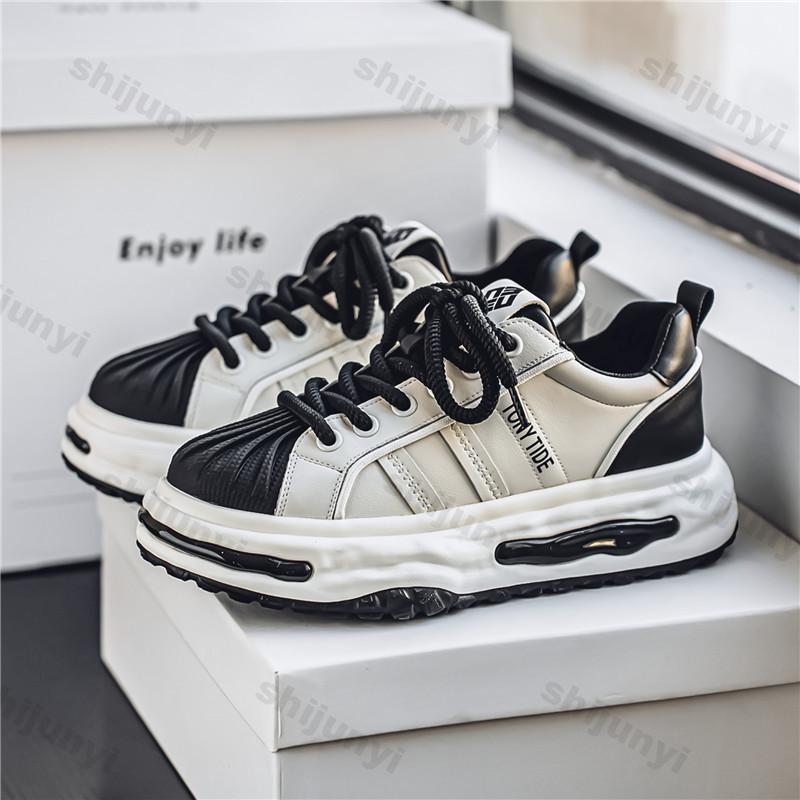 

Fashion Men s Fashion Casual Shoes Spring 2025 New Niche Design Sport Thick Sole Comfortable Shoes Color Blocked Low Top Chunky sneakers 39 чёрный