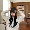 Polyester Floral Knitted Beanie Hat 56cm-58cm Circumference Handmade Beanie  Outdoor Wear