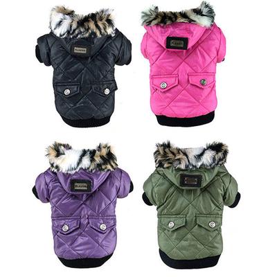 Cute Warm Pets Clothing Pockets Trimmed Dog Puppy Hooded Coats