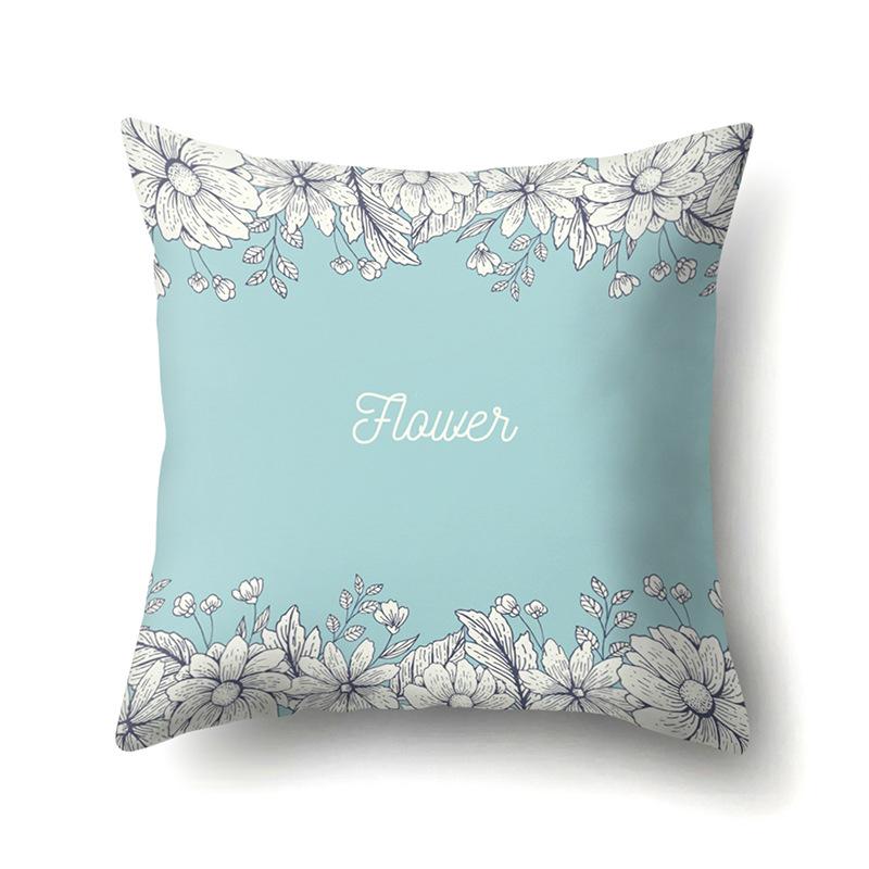 

Полиэстеровая наволочка Скандинавский растительный стиль Цветок Персиковый бархат с принтом Наволочка для автомобильной поясничной подушки No pillow core