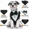 Christmas Dog Harness Vest with Bow Tie No Pull Leash Formal Puppy Harness for Wedding