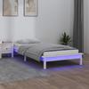 VidaXL LED Bed Frames White 75x190 Cm Small Single Solid Wood 820632