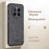 Phone Case for Huawei Mate 50, Full Protection Ultra-Thin Shockproof Luxury Simple Creative Chinese Style Small Sheepskin, Black