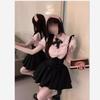 Black strap dress women's summer tutu skirt short skirt skirt miu suit