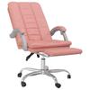 Office Chair with Reclining Function Pink Faux Leather