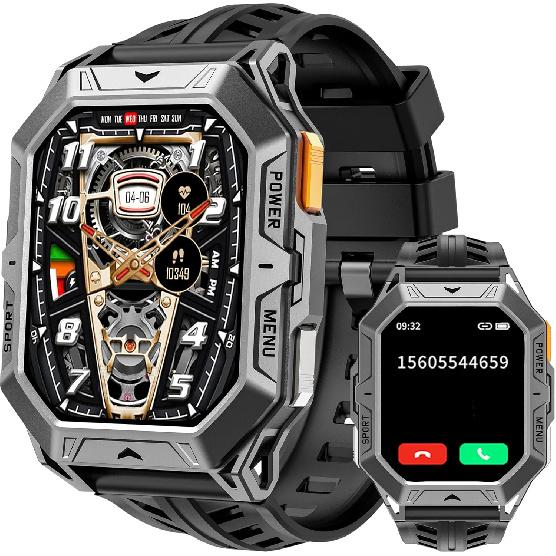 Smart Watch Answer/Make Calls Compass Barometer 1000mAh Extra-Long Battery Rugged 100+ Sports Modes Outdoor Military 2.13 inch AMOLED Smart Watches