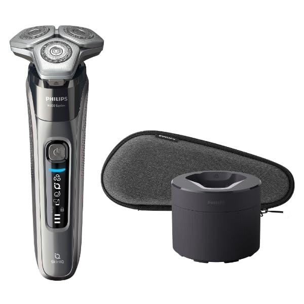 

Philips 9000 Series Electric 72 Flex Personal Fit Technology with Cleaning Machine [модель 2022] Бритва, леза, головка 360-D, бритва/SkinIQ S9697/50