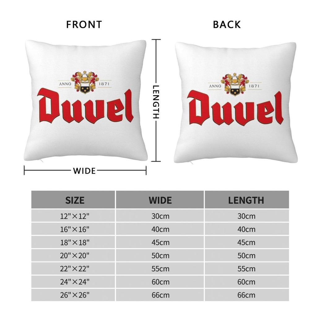 Custom Duvels Logo Pillowcase Polyester Cushion Comfort Throw Pillow Sofa Decorative Cushions Used for Home Bedroom Living Room