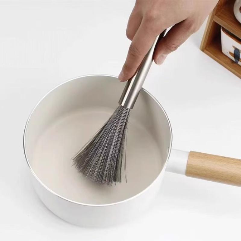 1 Pezzo Spazzola Lunga per Pulizia Acciaio Inossidabile Spazzola per Pentole Strumento da Lavaggio da Appendere Per Lavello da Cucina Padelle Scrubber Gadget
