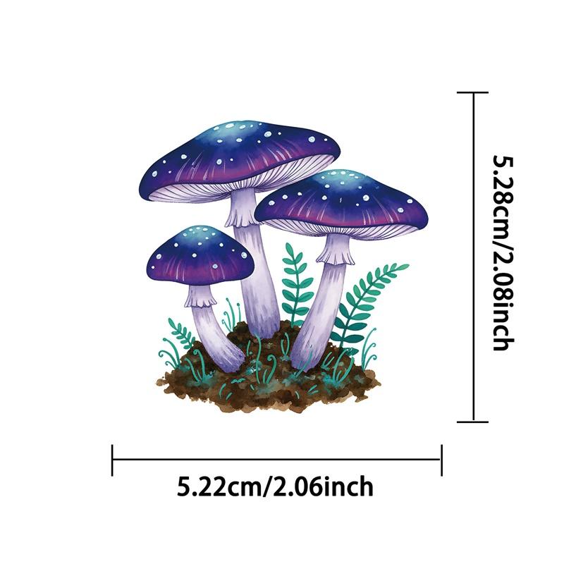 50PCS Cartoon Mushroom Colored PET Sticker Aesthetic Decoration Scrapbooking Stationery DIY Hand Accounting Supplies for Kids