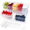 Chilled Condiment Tray Server with 5 Containers and Removable Compartments Clear Garnish Serving Platter for Bar Accessories