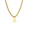 Initial Letters Necklaces for Men Boys,Stainless Steel A-Z 26 Alphabet Charm Pendant with 60CM/23.6" Twisted Rope Chain Gift