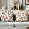 Vintage Watercolor Floral Throw Pillow Covers Pattern Cushion Cover Suitable For Sofa Bedroom Car Pillow Cover