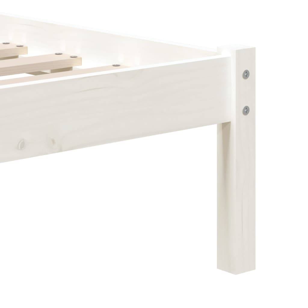 Solid Wood Bed White 90 x 190 cm