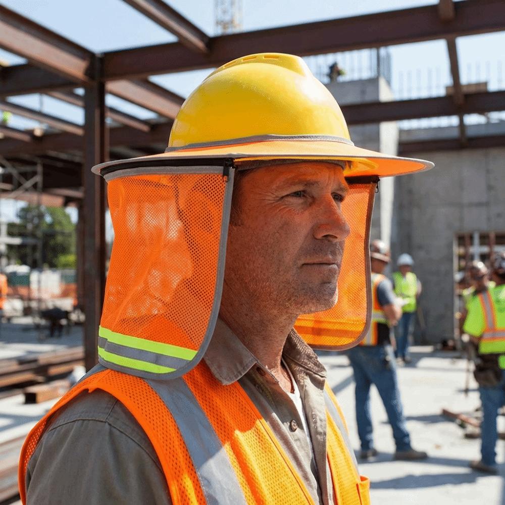 UV Protection Safety Helmet Curtain Reflective Sunscreen Neck Cover  Construction Site