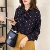 SURWENYUE Fashion Long Sleeve Chiffon Blouse  Bow V Collar OL Blouse Women Plus Size Shirt Feminina