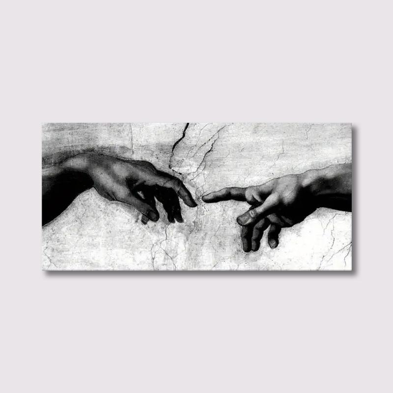 The Hand of God Canvas Painting Posters Wall Art Adam Printed Poster Decor Religious Cultural Painting Bedroom Living Room Decor