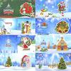 Diamond Painting Christmas Postcards 16/12/8/6PCS Rhinestone Embroidery DIY Handmade New Year Greeting Cards for Christmas