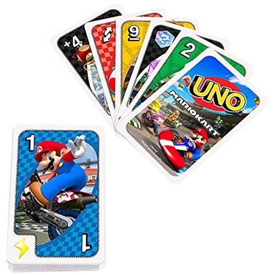 Mattel Game Uno Mario Kart Card Party 2 10 Players Ages 7 Up GWM70