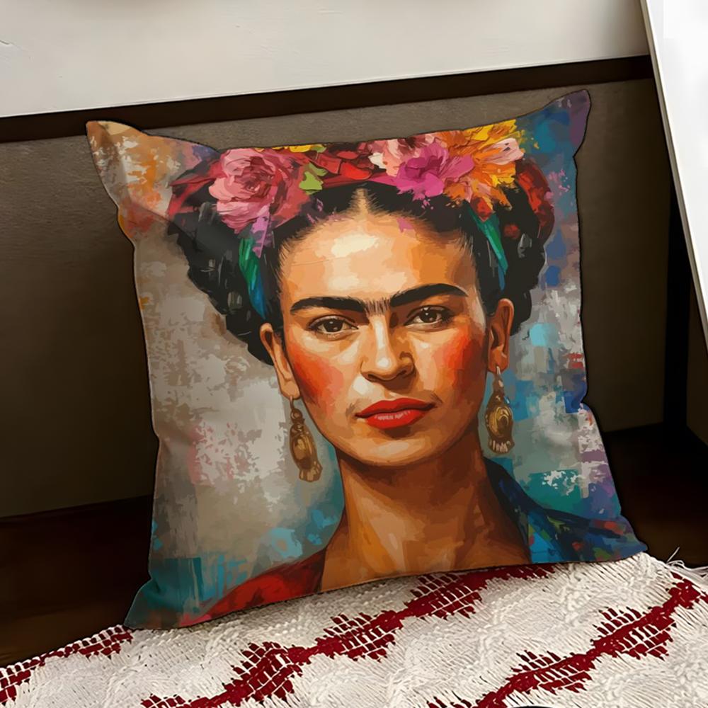 FFrida KKahlo Painting Art Cushion Cover Reversible Soft Durable Pillow Cover Home  Car MultiScene Use for Daily Comfort