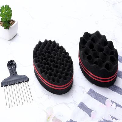 3pcs Dreadlock & Afro Styling Kit-Double-Sided Curling Sponge with Hair Gel for Twist,Defined Curls & Frizz Control, Professional Hair Styling Tools