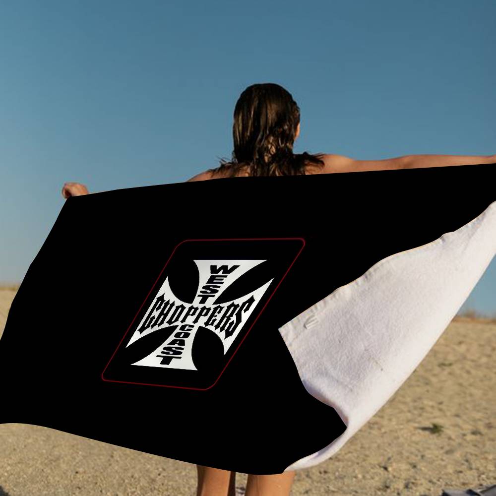 Logo W-West Coast C-Choppers Bath Towel Microfiber Soft Water Absorbing Breathable For Girl Kids Decorative Cartoon Beach Towel