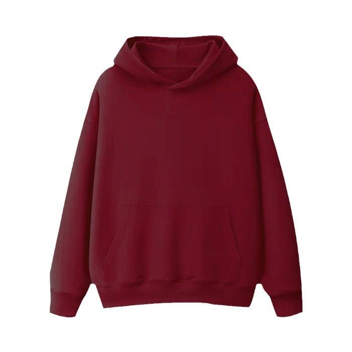 400g Loose Shoulder Solid Color Sweater Men's and Women's New Brand Fleece Thickened Hooded Large Size Blank Version Shirt