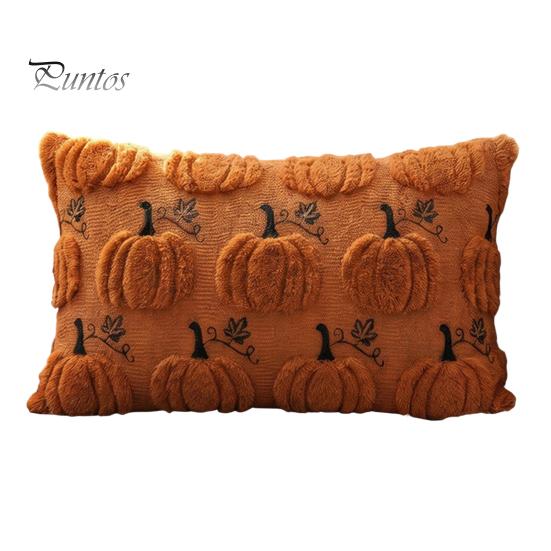 Decorative Throw Pillow Covers Thanksgiving Pumpkin Cushion Cover, Plush Embroidered Cozy Bedroom Cover Soft Case for Farmhouse Home Autumn