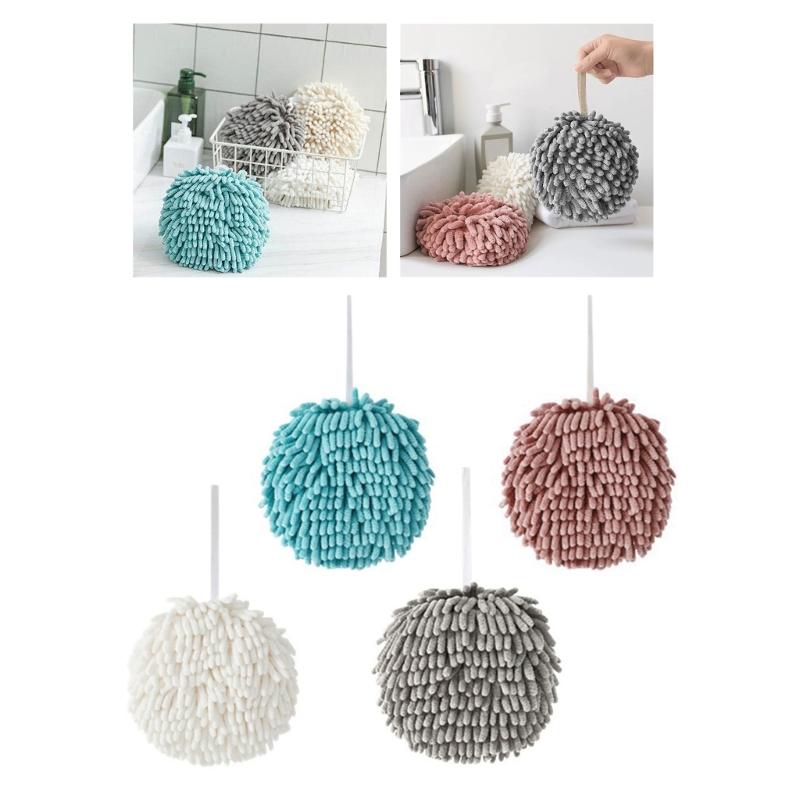 4Pcs Chenilles Hand Towel Wiping Cleaning Balls Quick Drying NonFading Color for Domestic and Office Cleaning