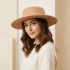 Solid Color Hepburn Style Bucket Hat British Style Women Jazz Hat Wide Brim Felt Hat Dinner