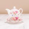 Ceramic Portable Creative Tea Set European Style One Teapot and One Cup Set Simple Household Flower Tea Cup Set Office Tea Set