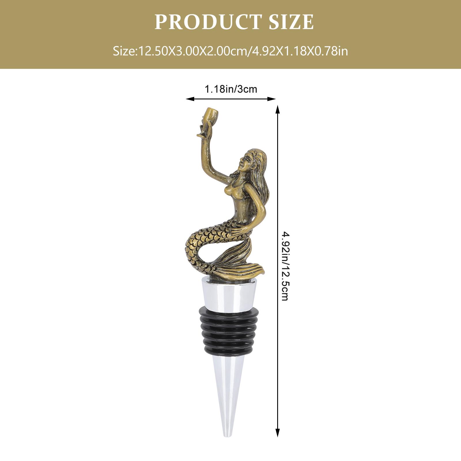 

Mermaid Stopper Creative Bottle Plug For Red Wine Sealing Decorative Beverage Corks Airtight Wine Bottle Bar золотистий