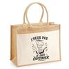 Jute Tote Bag with Pocket I Can't I'm a Chef I Can't Minimalist | Jute and Cotton Canvas 21 L Flat Bottom Handles 65 Cm