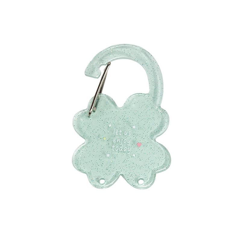 1 Piece Cute Transparent Acrylic Cat Leaf Cherry Hollow Out Climbing Buckle Keychain Sweet Doll Bag Pendant  Accessories