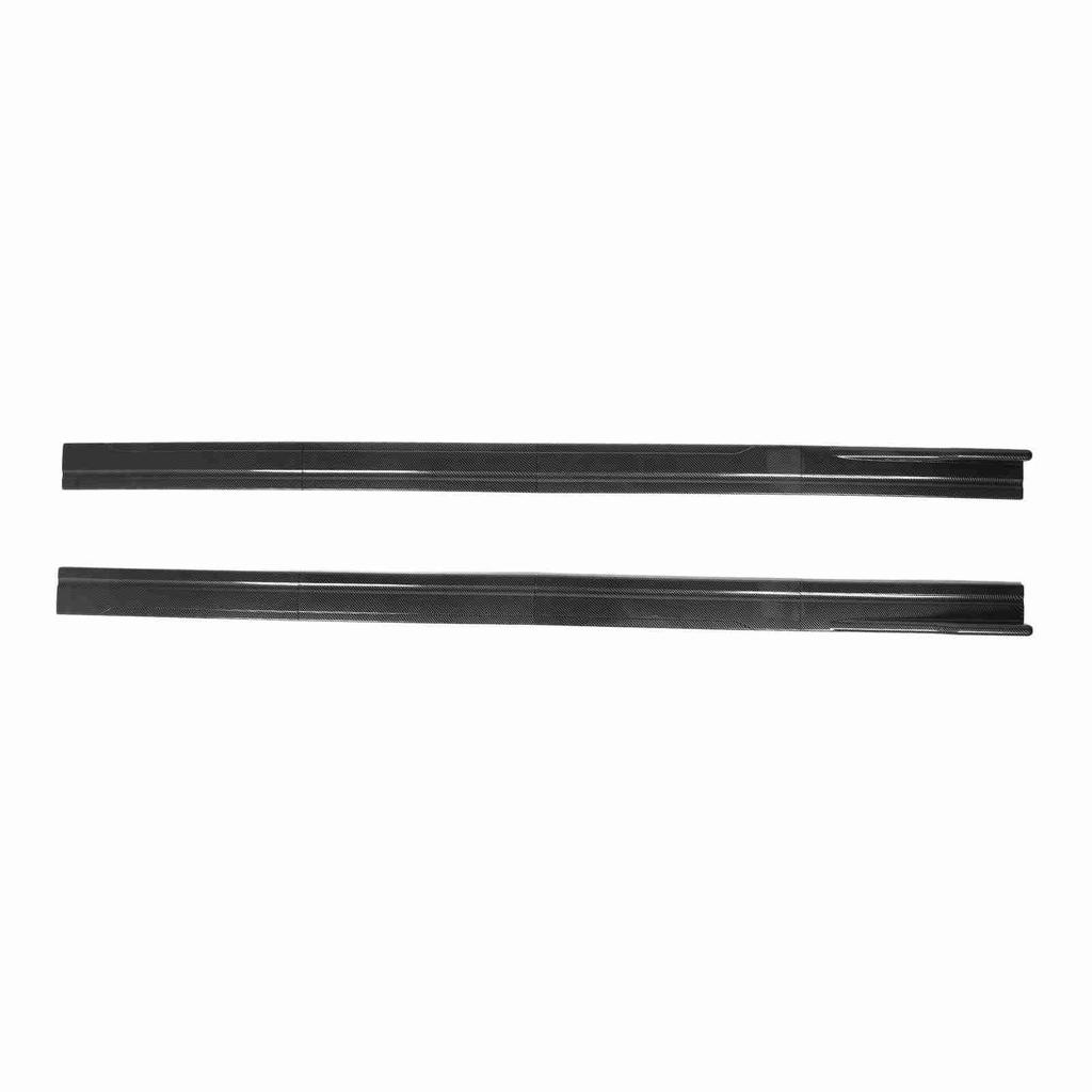 8PCS 218cm Car Side Skirt Carbon Fiber Pattern 4 Section Type Gloss Black Universal Replacement For Accord