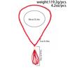 Acrylic Bead Chain Necklace for Women Vintage Tassel Sweater Chain Jewelry Accessory