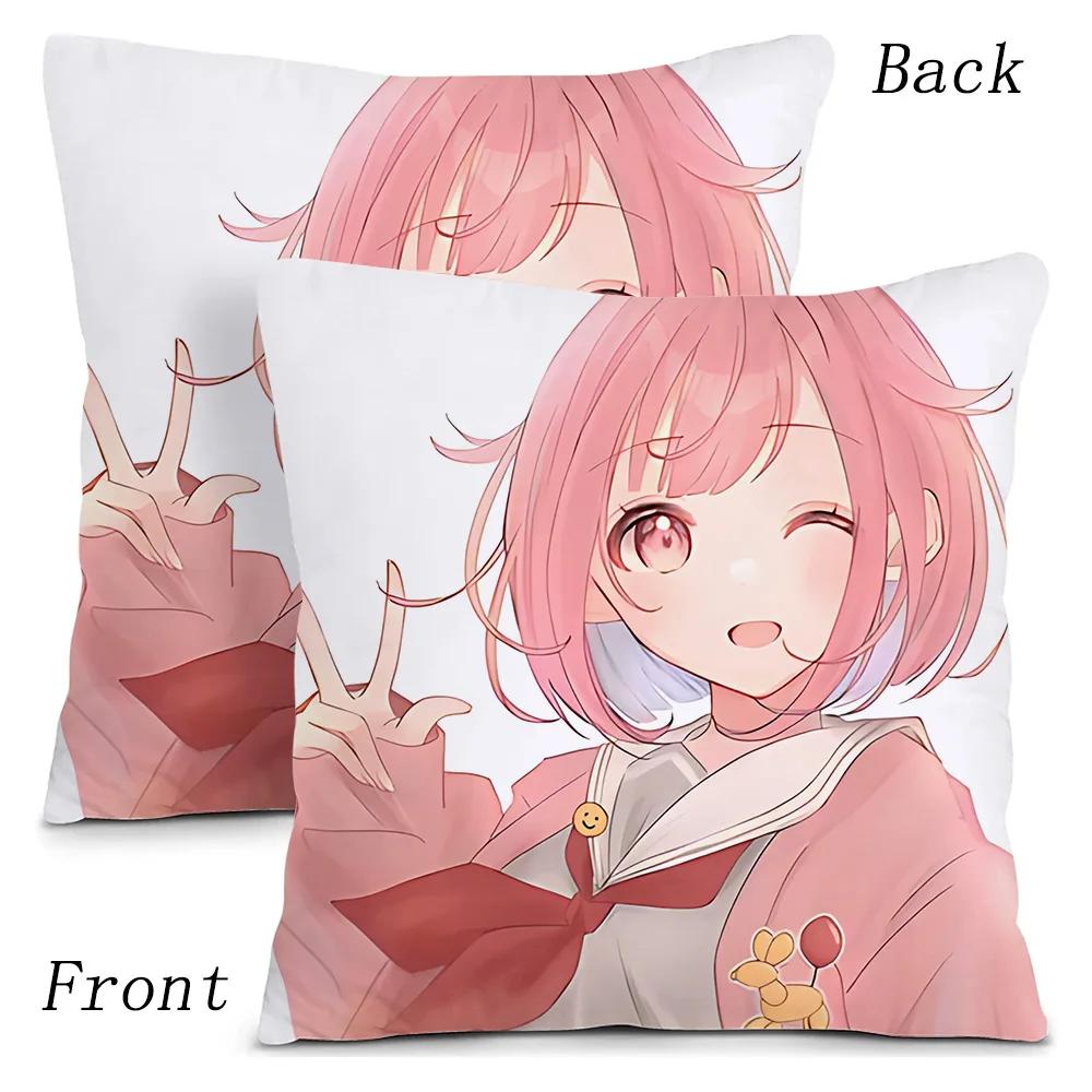 Game Manga Anime Otori Emu Chibi Pillow Covers Cartoon Sofa Decorative Home Double-sided Printing Short Plush Cute Cushion Cover