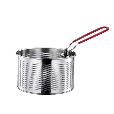 304 Stainless Steel Hot Frying Fried Basket Frying Pan Filter Food Colander Oil Leak Cocoa Sieve Mesh Noodle Dumplings Strainer