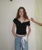 Eopaeleolakaibeu Tiana Lace Off-Shoulder Tee - Black