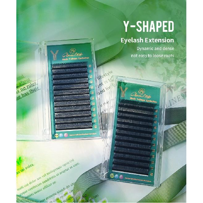 GLAMLASH W Shape Eyelash Extensions 3D4D5D Premade Volume Fan Lashes YY Style Lashes New Faux Mink Volume Lashes Natural Eyelash