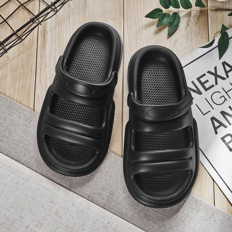 

Foreign trade large size men s one-word drag couple home lightweight EVA slippers fashion stepping on shit sandals beach shoes 45