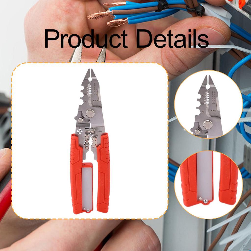 Wire Stripper Plier Electrician Stripping Spring Loaded Sturdy Hand Tool Professional Cable