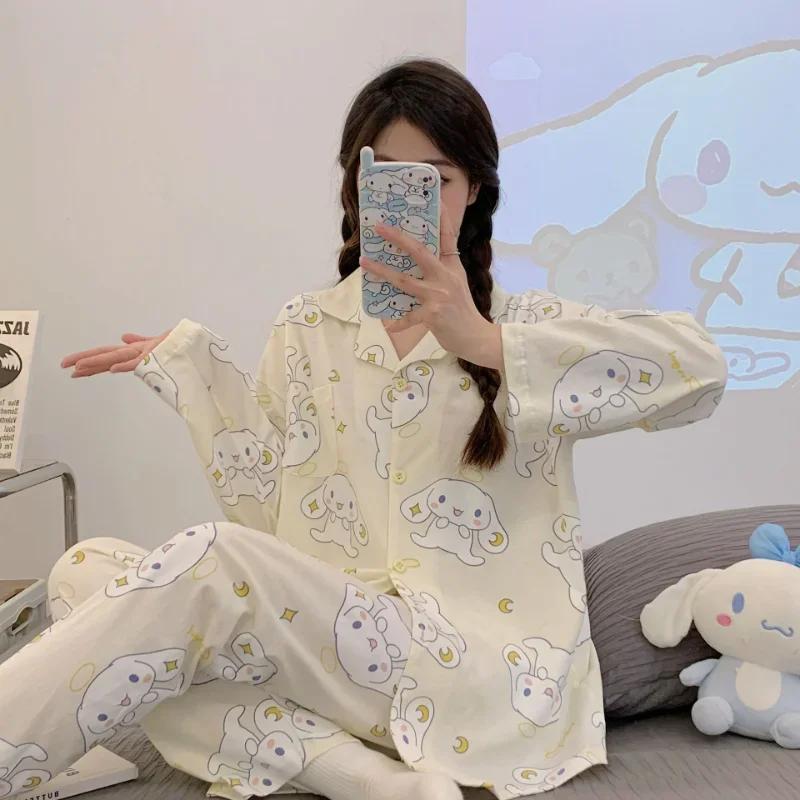 

Pajamas New Casual Cotton Women s Two-piece Home Clothes Cartoon Pajamas Set Pajamas M